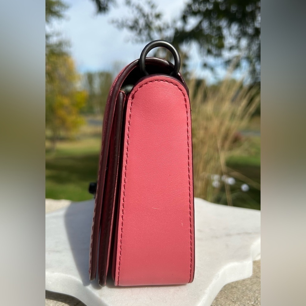 Coach 1941 Dinky Crossbody 20215 Dahlia Pink Rose Calfskin Leather EUC - Picture 11 of 17